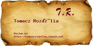 Tomecz Rozália névjegykártya
