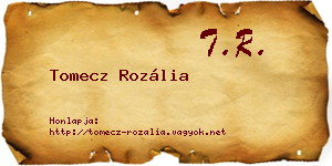 Tomecz Rozália névjegykártya
