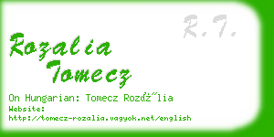 rozalia tomecz business card